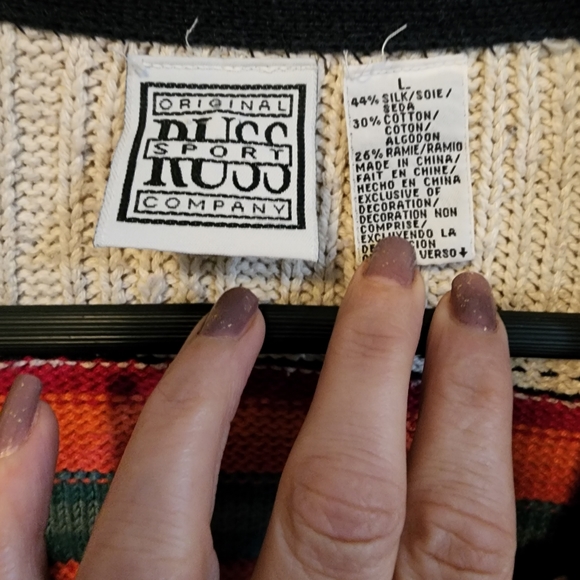 Vintage 90's Russ Beaded Silk Blend Beaded Button Up Cardigan - Picture 9 of 9